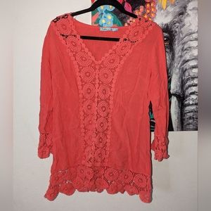 Solitaire Swim Cover Up Size Medium Lace